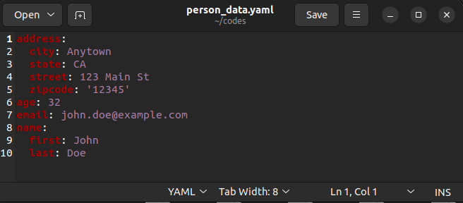 YAML Output