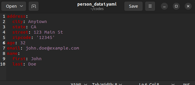 YAML Output